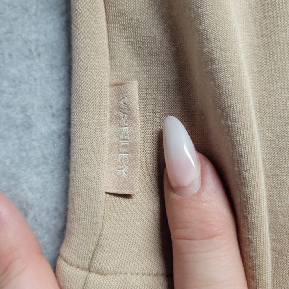 Varley DoubleSoft Niamh Tan Beige Full Zip Ribbed Mock Neck Jacket Medium - Picture 11 of 13